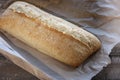 Traditional Italian crispy ciabatta bread on paper