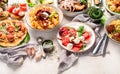 Traditional italian cuisine concept. Mideterranean diet high appein vitamin and antioxidants Royalty Free Stock Photo