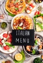 Traditional italian cuisine concept. Mideterranean diet high appein vitamin and antioxidants Royalty Free Stock Photo