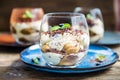 Traditional Italian dessert Tiramisu in a Glass Jar Royalty Free Stock Photo