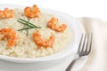 Traditional italian dish - risotto with fried shri