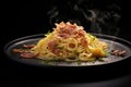 Traditional italian dish spaghetti carbonara