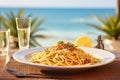 Traditional italian dish spaghetti carbonara Royalty Free Stock Photo