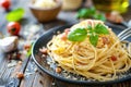 Traditional italian dish spaghetti carbonara Royalty Free Stock Photo