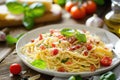 Traditional italian dish spaghetti carbonara Royalty Free Stock Photo