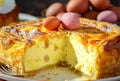 Traditional Italian Easter cheese pie with rich creamy filling and candied fruit. Delicious holiday dessert