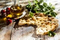 Traditional Italian focaccia bread Royalty Free Stock Photo