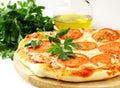 Traditional Italian food pizza with tomato sauce Royalty Free Stock Photo