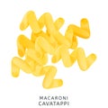 Traditional italian kitchen. Macaroni cavatappi, pasta. Icon isolated on white background. Royalty Free Stock Photo