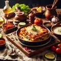 traditional italian lasagne on a plate