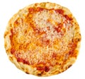 Traditional Italian Margherita pizza on white Royalty Free Stock Photo