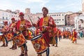 Traditional italian Palio horse race parade in Siena