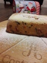 Traditional Italian Panettone bread fruit cake