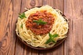 Traditional Italian pasta bolognese Royalty Free Stock Photo