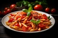 Traditional Italian pasta penne. Generate Ai Royalty Free Stock Photo