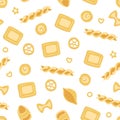 Traditional Italian Pasta Seamless Pattern, Design Element Can Be Used for Wallpaper, Packaging, Background Vector