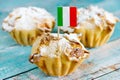Traditional italian pastries soffioni Royalty Free Stock Photo