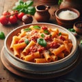 traditional italian rigatoni alla amatriciana