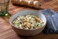 Traditional Italian risotto with mussels Royalty Free Stock Photo