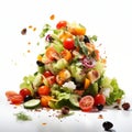 Delicate Vegetable Salad On White Background