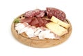 Traditional Italian salami and cheese antipasto