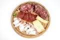 Traditional Italian salami and cheese dish Royalty Free Stock Photo