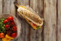 Traditional Italian sandwich with ham and cheese served warm Royalty Free Stock Photo