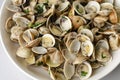 Traditional italian seafood dish with steamed clams.