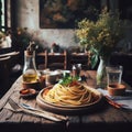 traditional italian spaghetti aglio e olio
