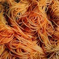 traditional italian spaghetti bolognese with tomato sauce close up. Food background