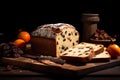 traditional Italian sweet bread, elegantly displayed on a table.