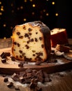 traditional Italian sweet bread, elegantly displayed on a table.