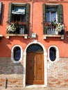 Traditional Italian windows and door in Venice