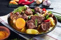 Traditional Jamaican Curry Goat in a bowl Royalty Free Stock Photo