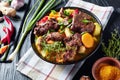 Traditional Jamaican Curry Goat in a bowl