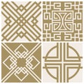 Traditional japan, asian vector seamless patterns set