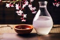 Traditional Japanese sake, a concept of classic Asian alcoholic beverages