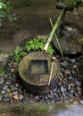 Traditional japanese bamboo fountain Ryoan-ji Kyoto Royalty Free Stock Photo