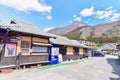 Traditional Japanese Building with Mount Yufu in the Background