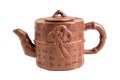 Traditional Japanese clay teapot. Japanese characters on a teapot translated into English mean Royalty Free Stock Photo