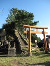 Traditional Japanese countryside gates and stairs