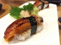 Traditional Japanese food, Eel unagi Nigiri Sushi