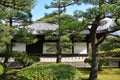 Traditional Japanese Garden and Building Royalty Free Stock Photo