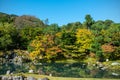 Traditional Japanese garden in early autumn, Kyoto Royalty Free Stock Photo