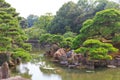 Traditional Japanese garden at Nijo Castle, Kyoto. Royalty Free Stock Photo