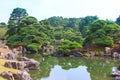 Traditional Japanese garden at Nijo Castle, Kyoto. Royalty Free Stock Photo