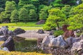 Traditional Japanese garden at Nijo Castle, Kyoto. Royalty Free Stock Photo