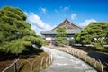 Traditional Japanese garden at Nijo Castle nijojo. built in 1603 as the Kyoto residence of Tokugawa Ieyasu Royalty Free Stock Photo