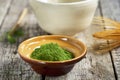 Traditional japanese green matcha tea set Royalty Free Stock Photo