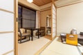 Traditional Japanese guests room of Ryokan Jonoyu, onsen ryokan of yufu city